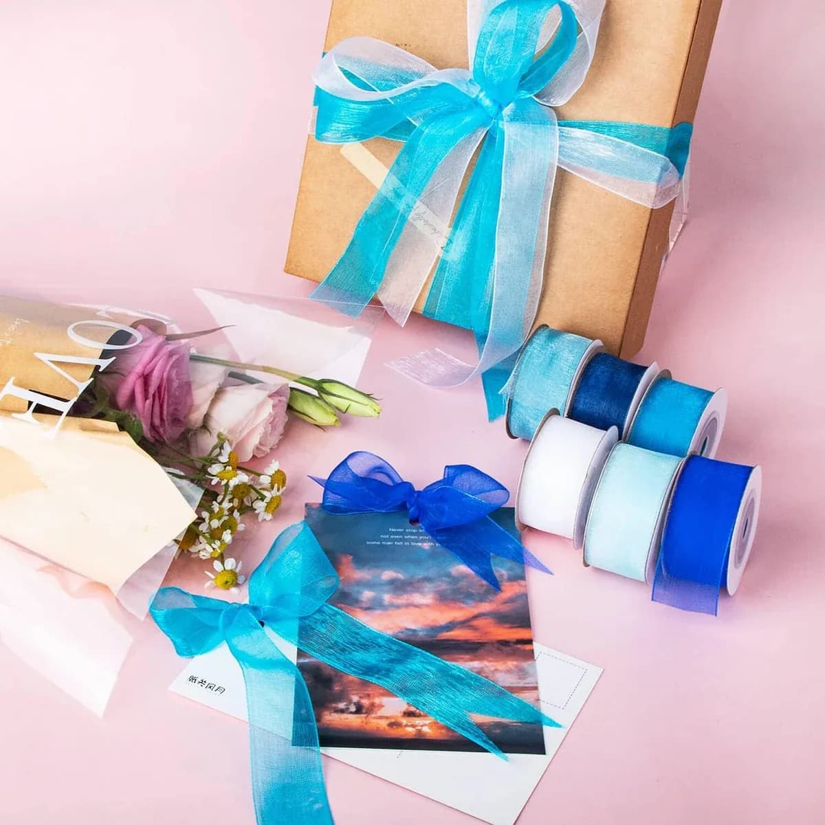 CINTA FINA REGALO AZUL