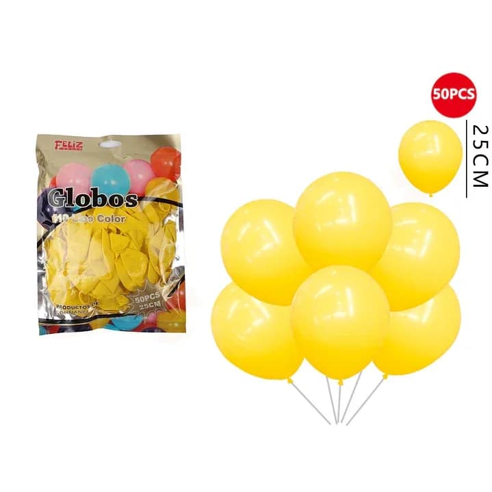 GLOBO FUNDA X 100 UN CELINA AMARILLO