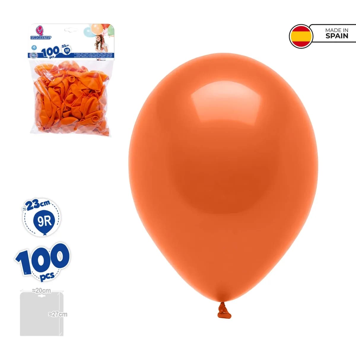 GLOBO FUNDA X 100 UN CELINA NARANJA