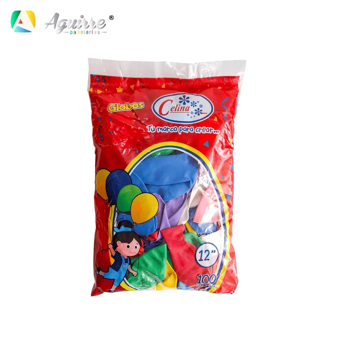 GLOBO FUNDA X 100 UN CELINA SURTIDO