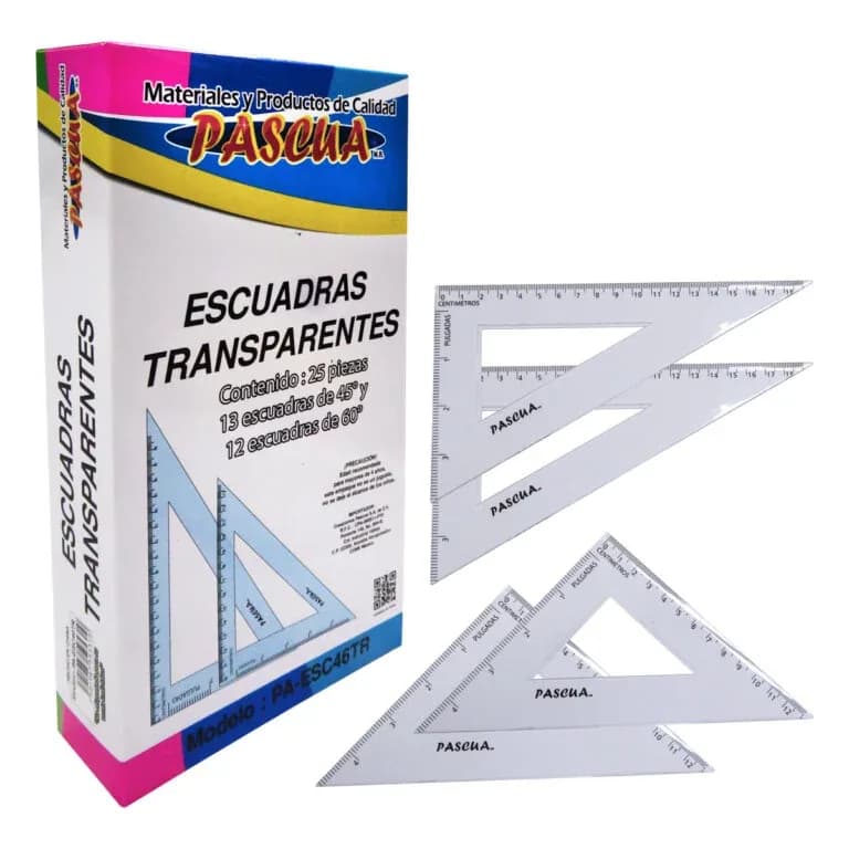 JUEGO ESCUADRA ROTRING 45G. Y 60 G. TRANSP.