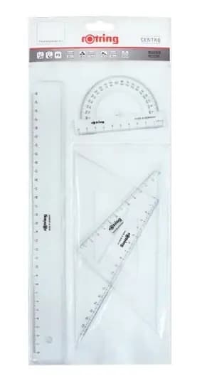 JUEGO GEOMETRICO ROTRING 30 CM TRANSP