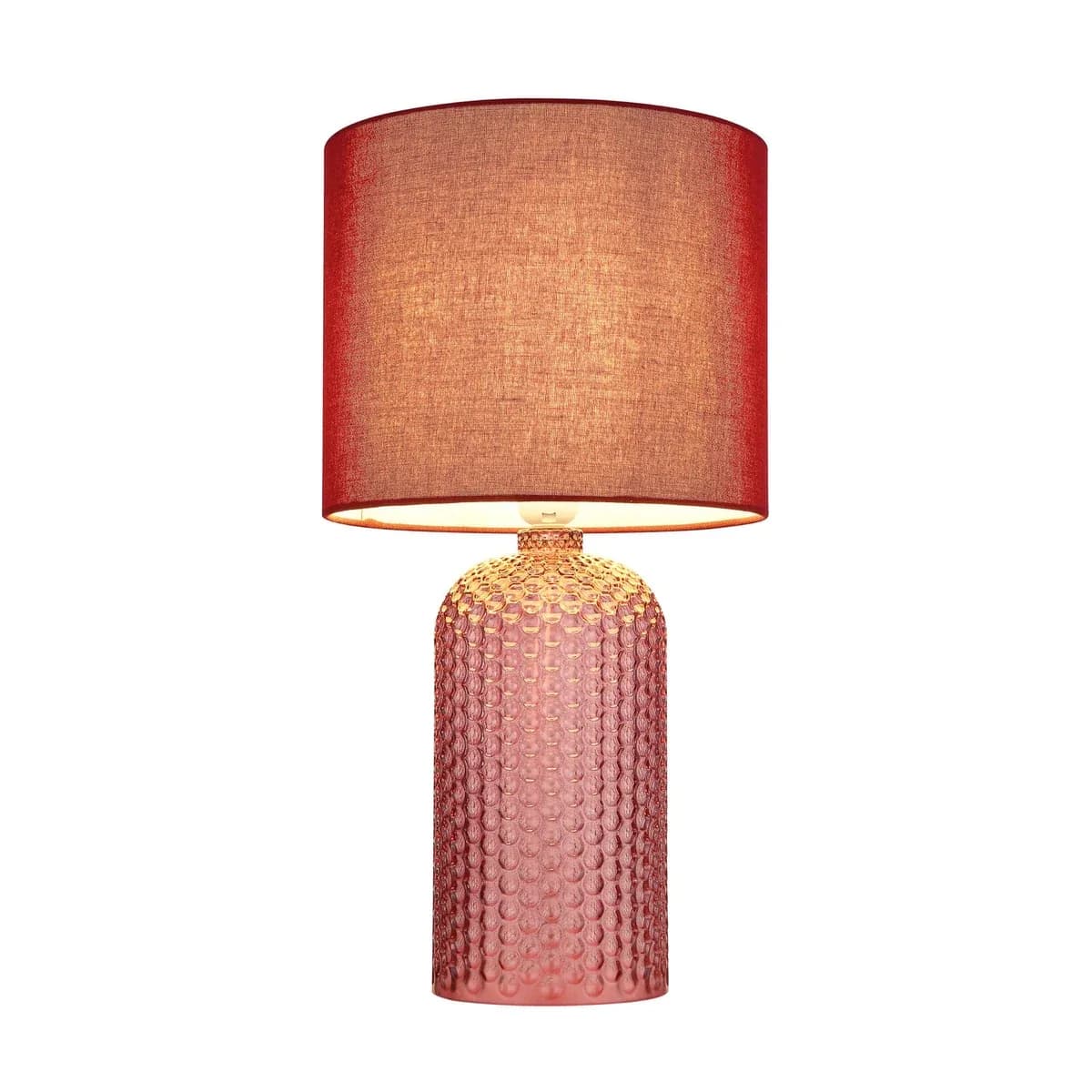 LAMPARA MESA BASE CRISTAL 9063 C ROJA