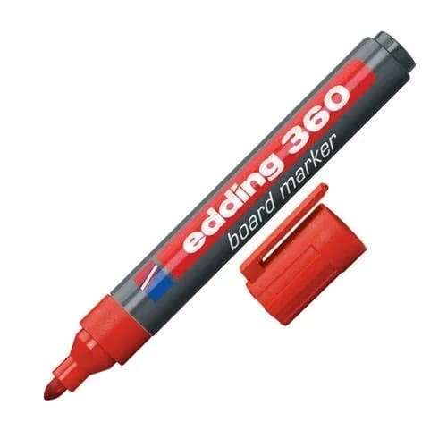 MARCADOR EDDING 360 BORRABLE ROJO