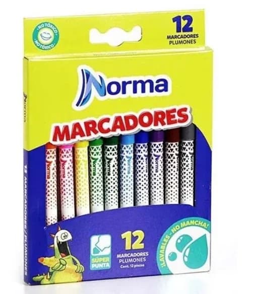 MARCADOR NORMA X 12COL LAVABLE