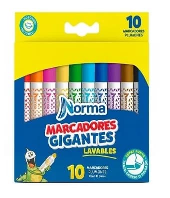 MARCADOR NORMA X 10COL GIGANTE LAVABLE