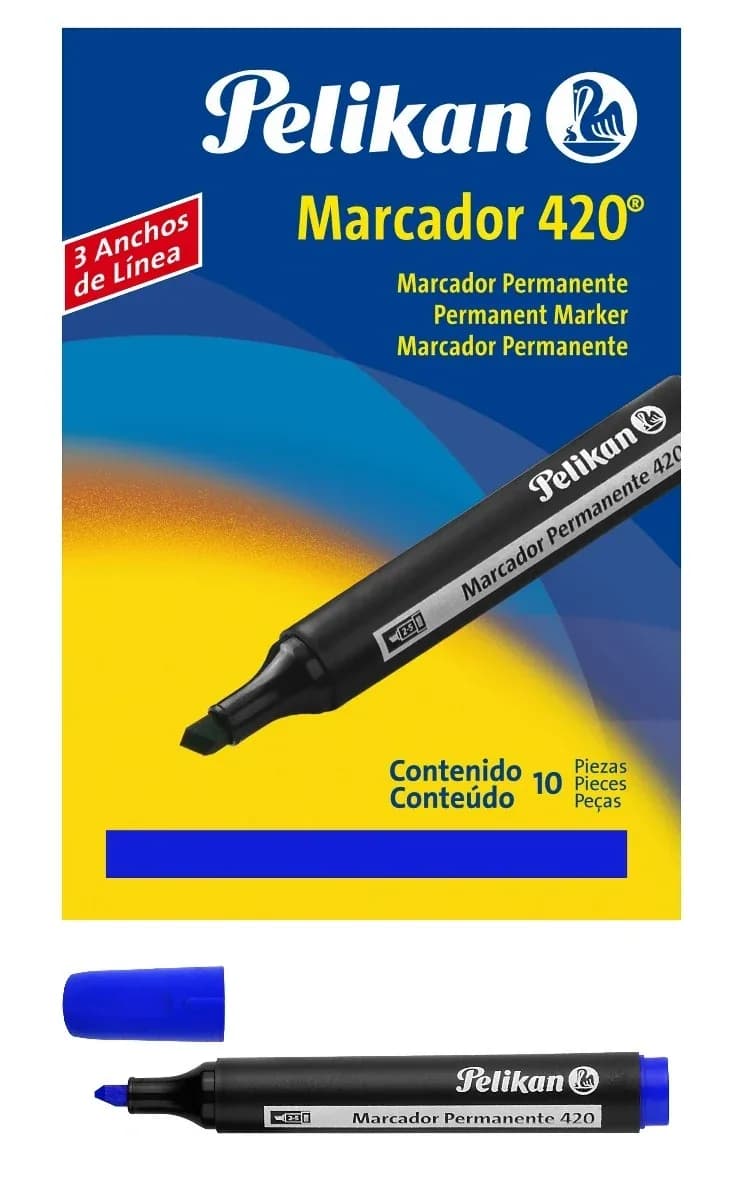 MARCADOR PELIKAN PERMANENTE 420 AZUL