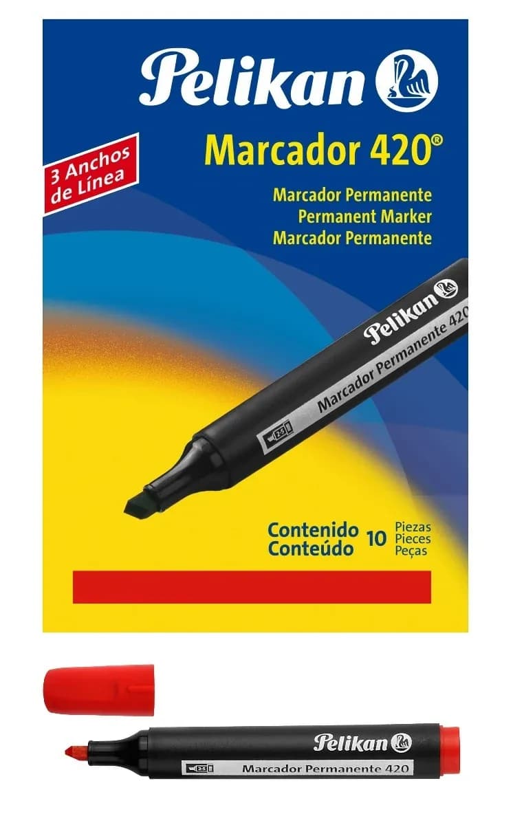 MARCADOR PELIKAN PERMANENTE 420 ROJO