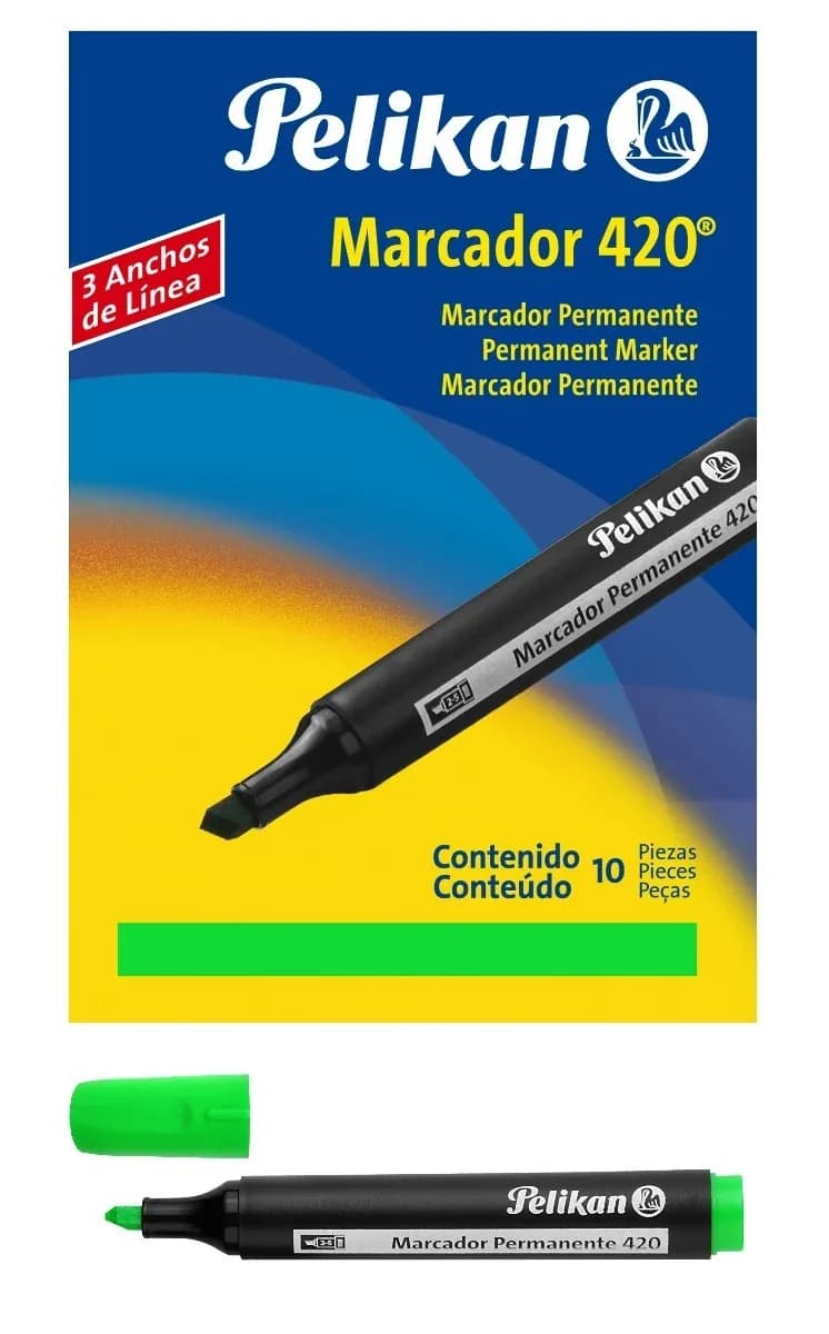 MARCADOR PELIKAN PERMANENTE 420 VERDE