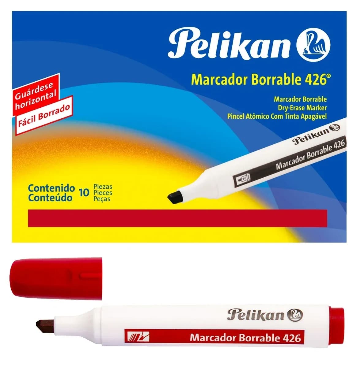 MARCADOR PELIKAN BORRABLE 426 ROJO