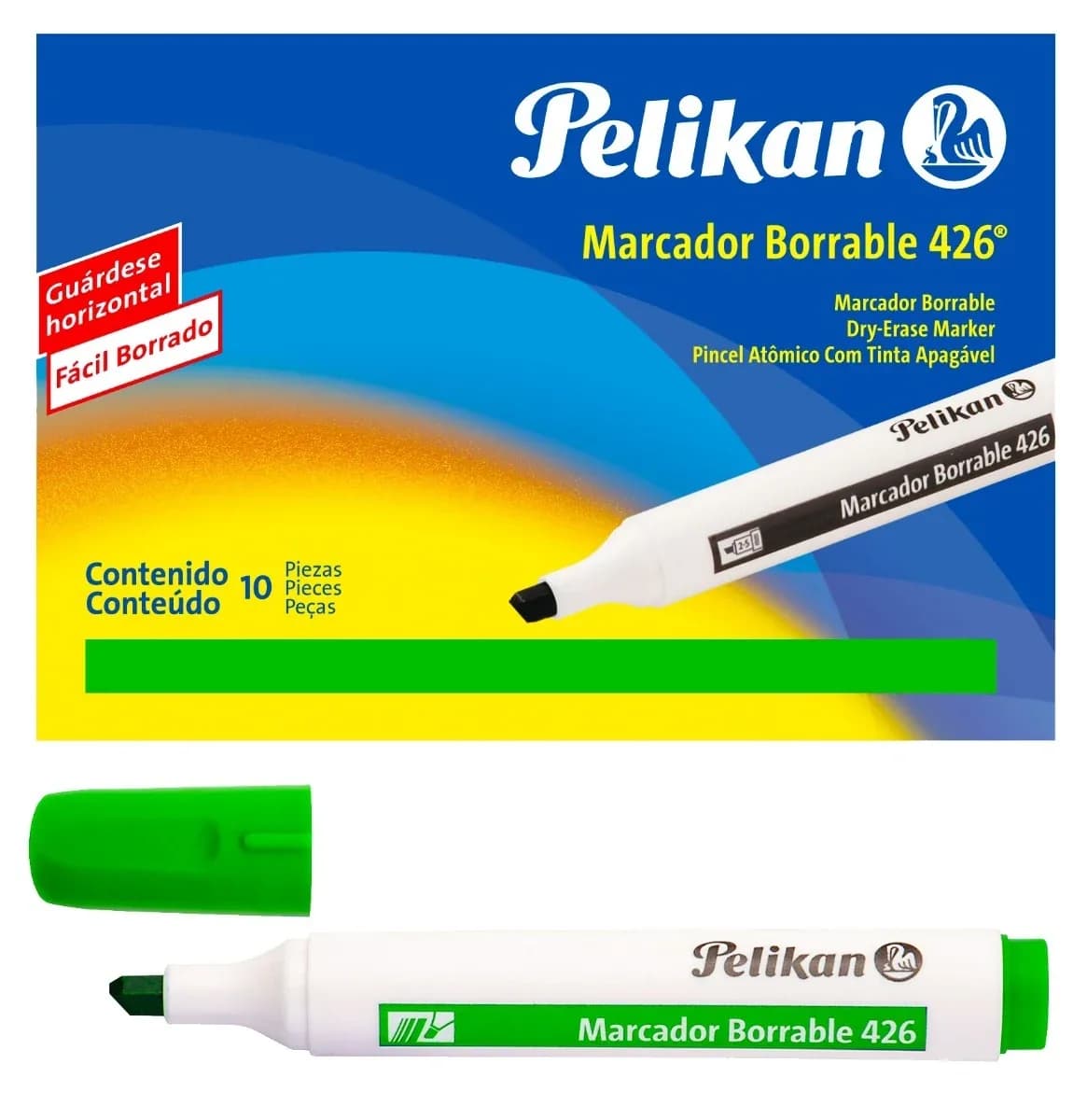 MARCADOR PELIKAN BORRABLE 426 VERDE