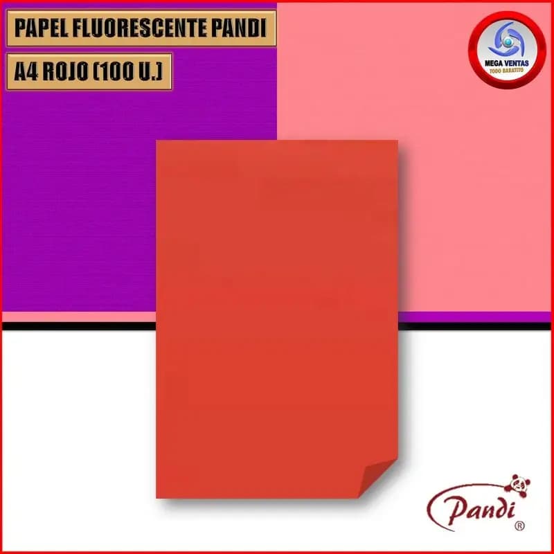 PLIEGO PAPEL FOSFORESCENTE ROJO