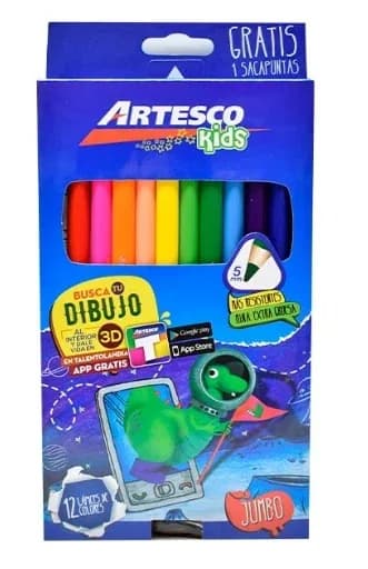 PINTURA ARTESCO X 12COL JUMBO TRIANGULAR 5MM