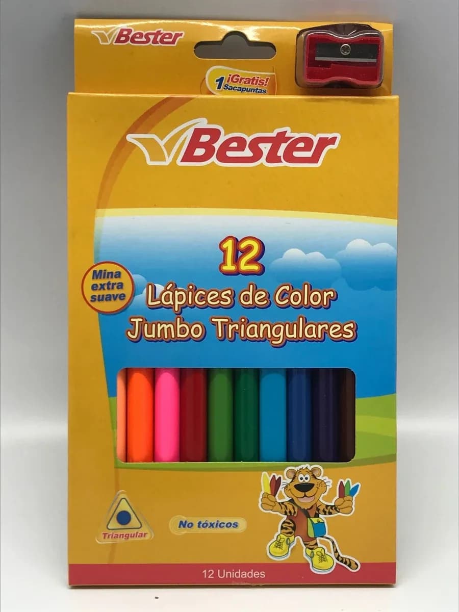 PINTURA BESTER X 12COL JUMBO TRIANGULAR