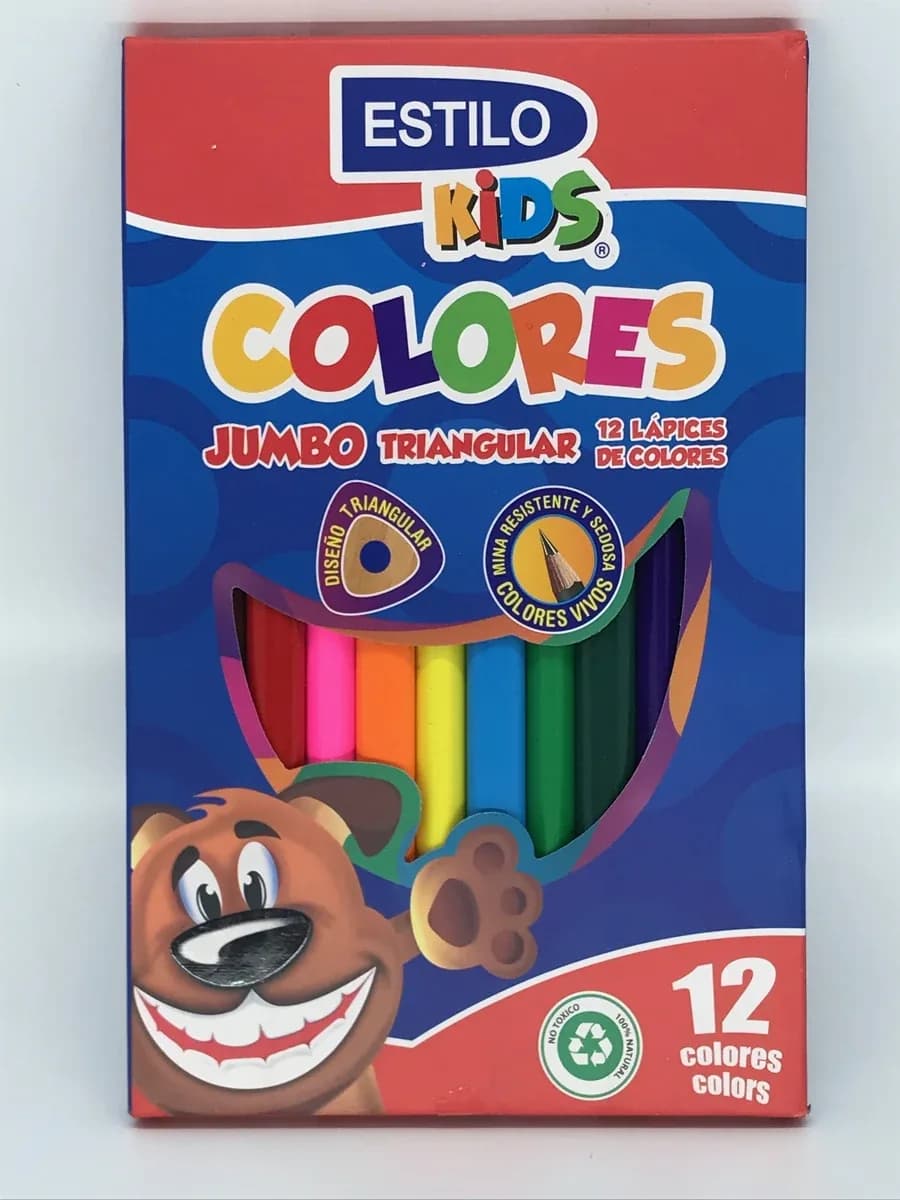 PINTURA ESTILO X 12COL JUMBO TRIANGULAR