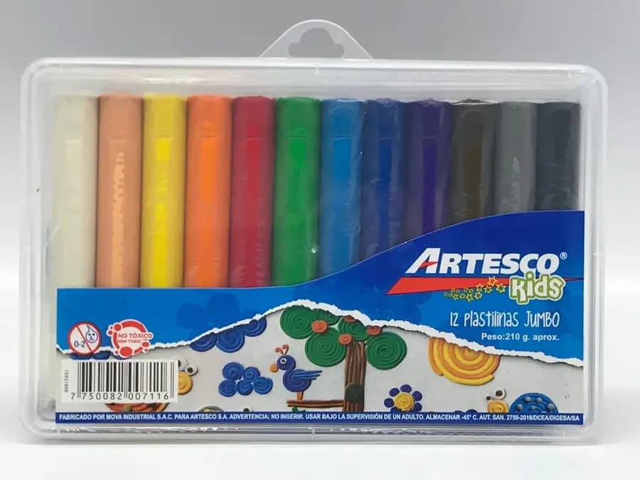 PLASTILINA ARTESCO X 12COL JUMBO