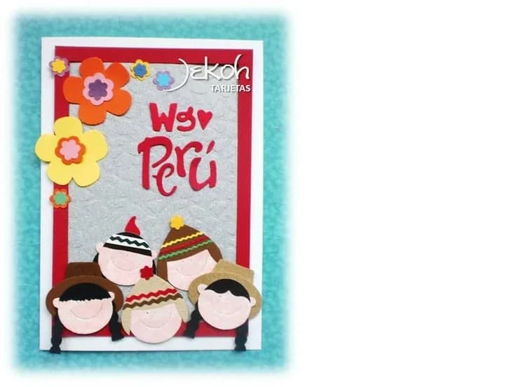 TARJETA INFANTIL 1 HOJA PERUANA CIENTO
