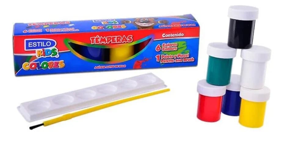 TEMPERA X 6COL ESTILO KIDS C PALETA