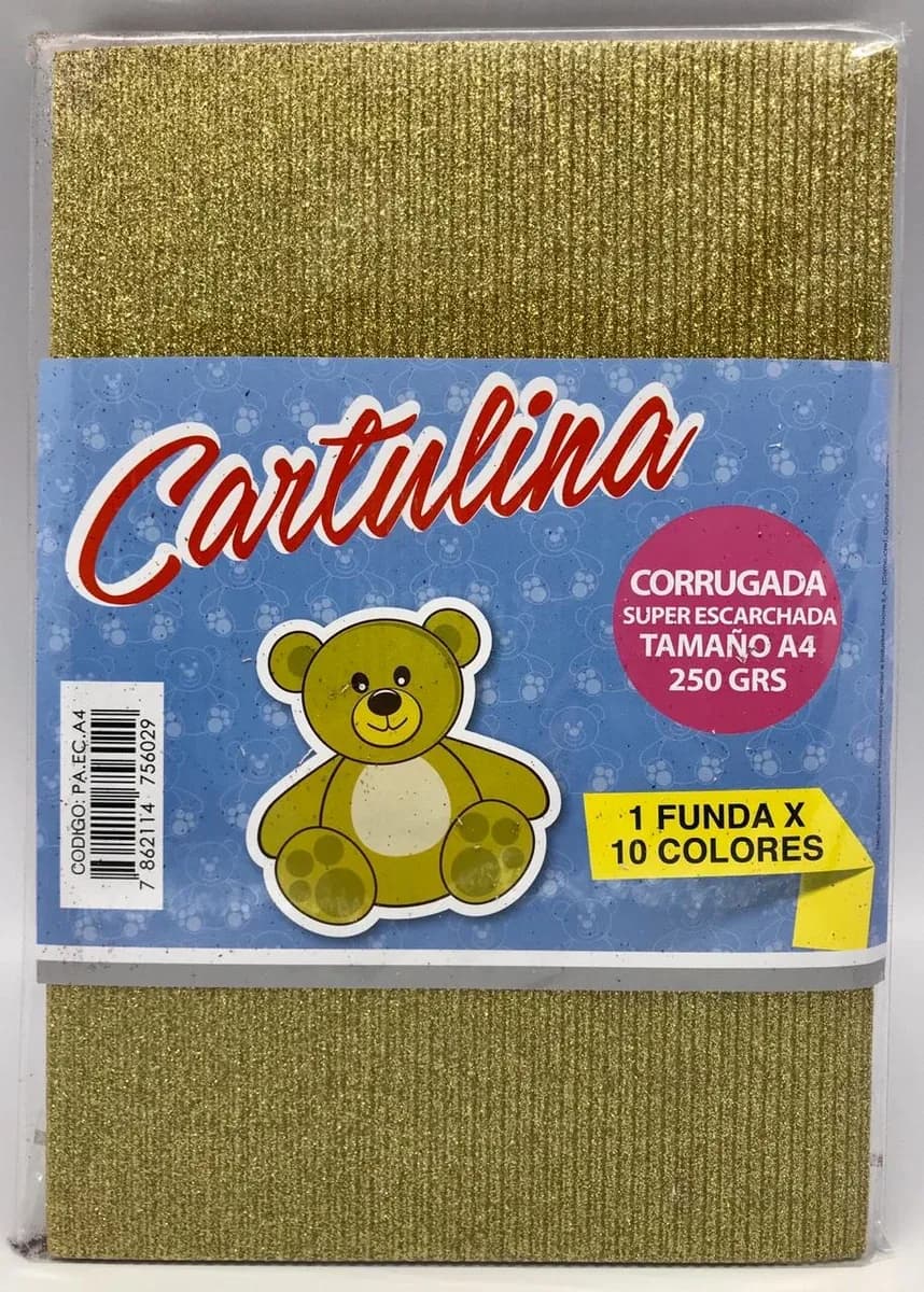 CART. X 10 COL INEN CORRUGADA ESCARCHADA
