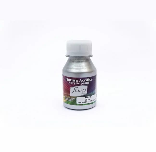 PINTURA ACRILICA FRANCO 60ML METAL PLATA