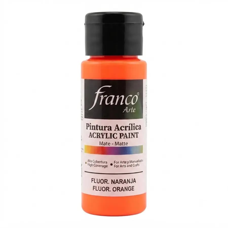 PINTURA ACRILICA FRANCO 60ML FLUOR NARANJA