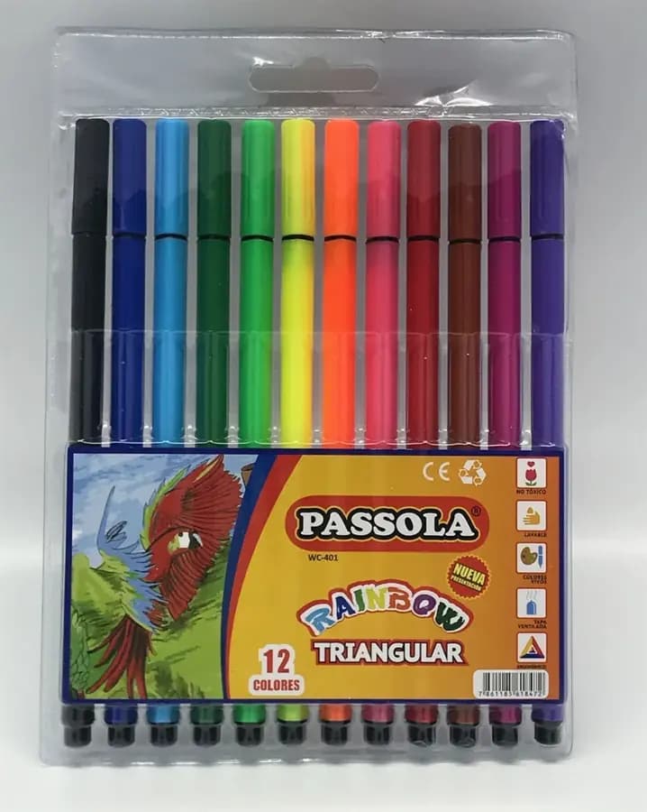 MARCADOR PASSOLA X 12COL TRIANGULAR WC 401