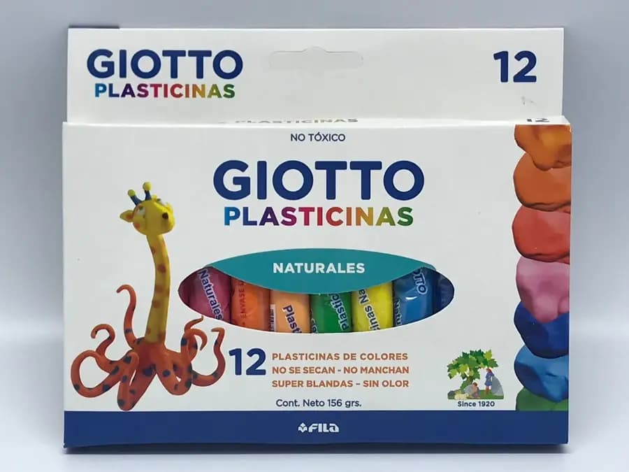 PLASTILINA GIOTTO X 12COL NATURALES
