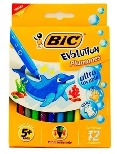 MARCADOR BIC X 12COL LAVABLE