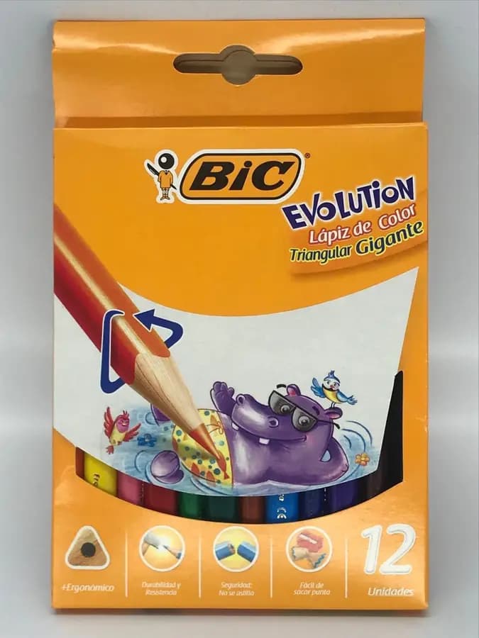 PINTURA BIC X 12COL JUMBO GIGANTE TRIANGULAR