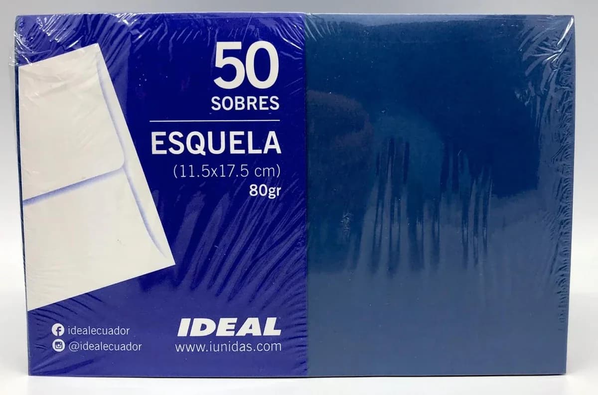 SOBRE ESQUELA 80 GR AZUL UNIDAD