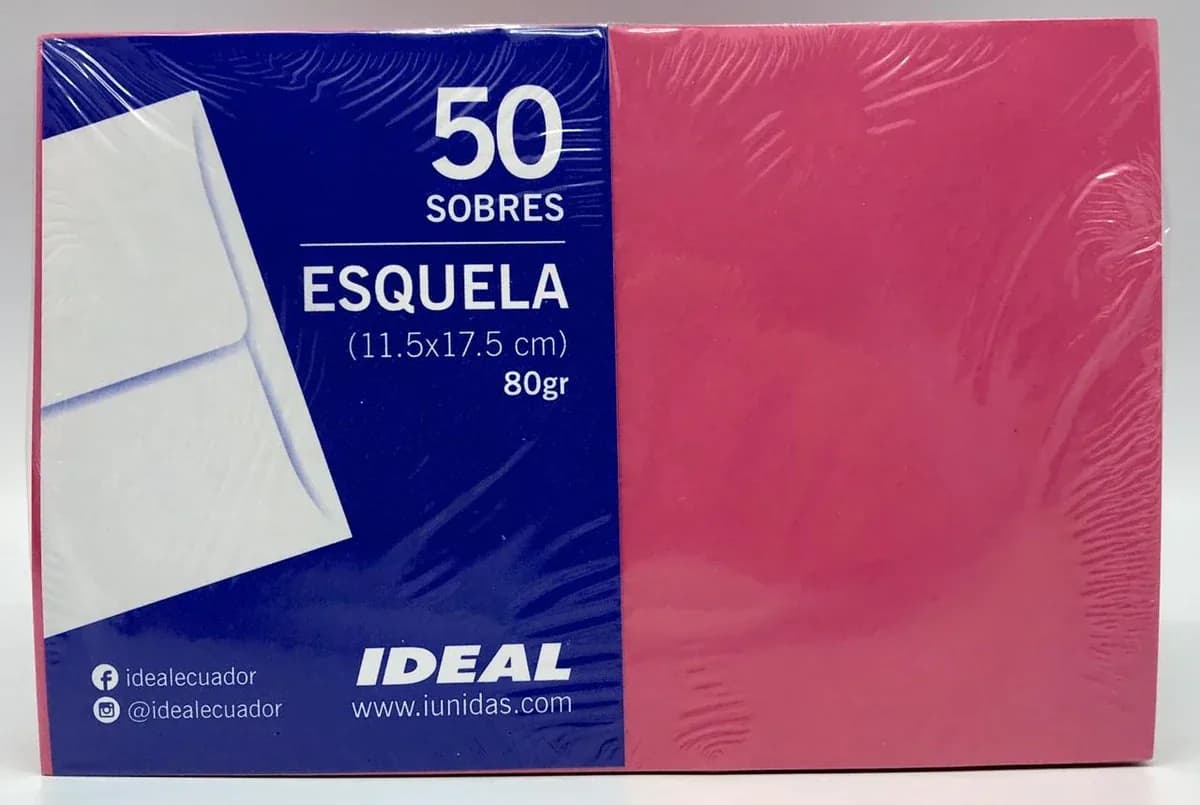 SOBRE ESQUELA 80 GR ROJO UNIDAD