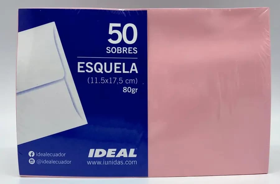 SOBRE ESQUELA 80 GR ROSA UNIDAD