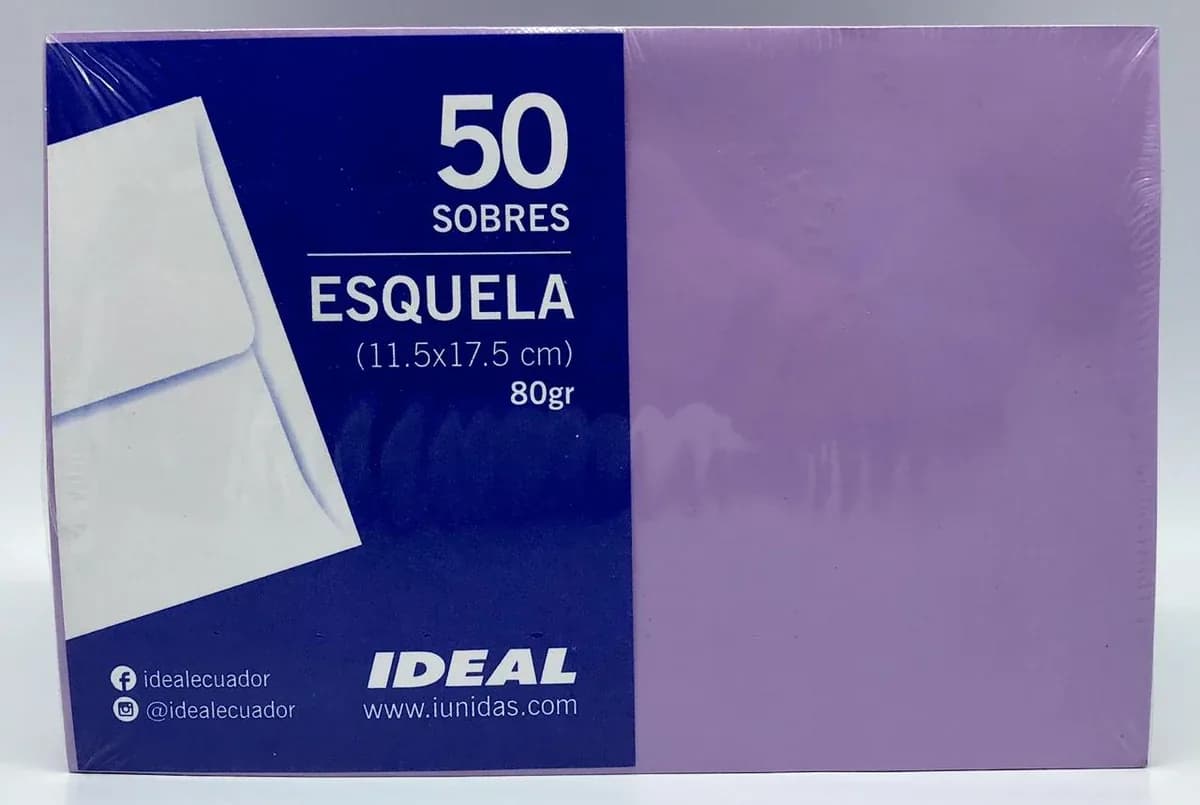 SOBRE ESQUELA 80 GR LILA UNIDAD