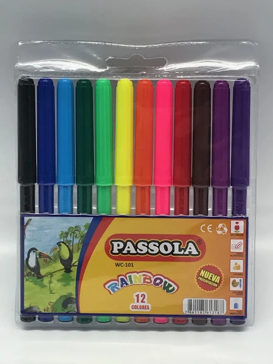 MARCADOR PASSOLA X 12COL RAINBOW WC 101