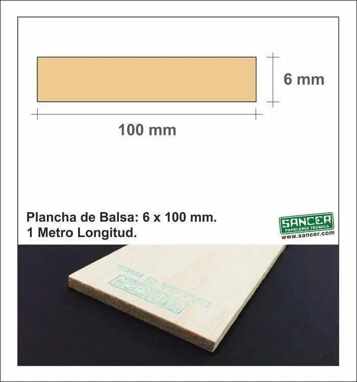 BALSA PLANCHA 6MM T 300X600MM