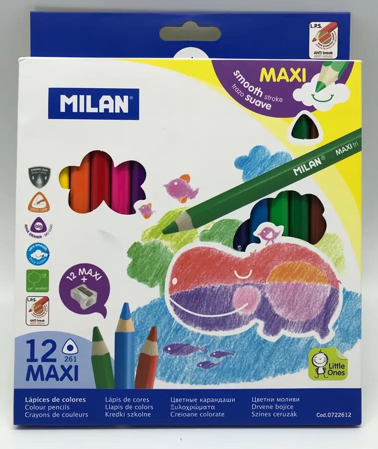 PINTURA MILAN X 12COL JUMBO MAXI TRIANGULAR 261