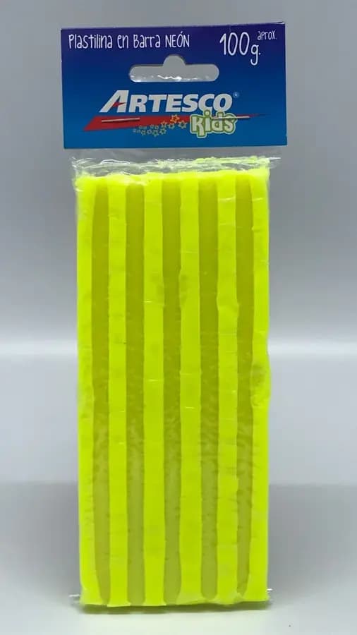 PLASTILINA ARTESCO BARRA NEON AMARILLO 100GR