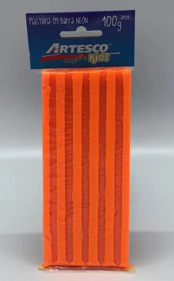 PLASTILINA ARTESCO BARRA NEON NARANJA 100GR