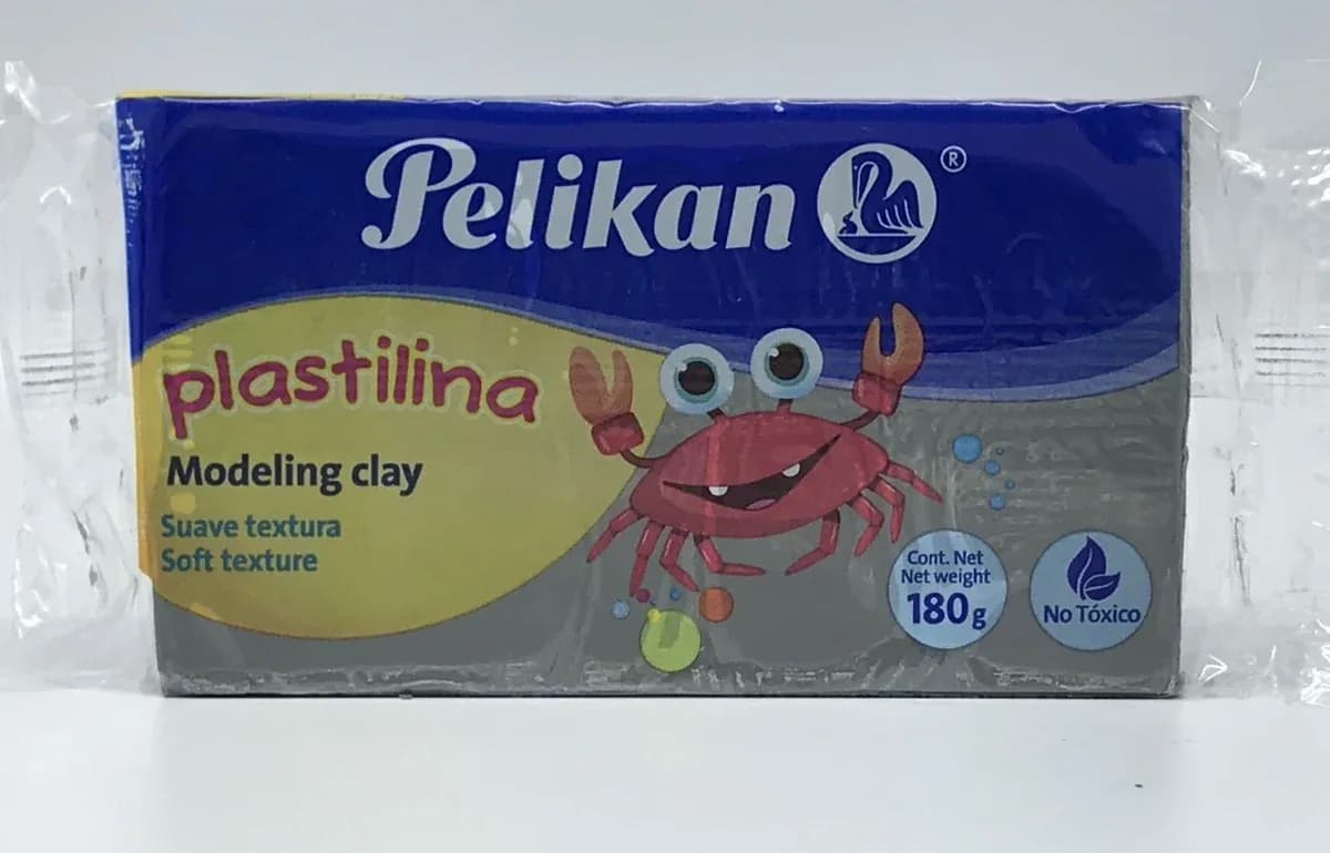 PLASTILINA PELIKAN BARRA GRIS 180GR