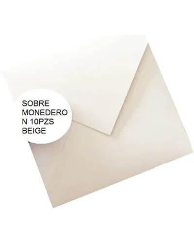 SOBRE MONEDERO PAQ X10UN BOOKCELL BEIGE 0008