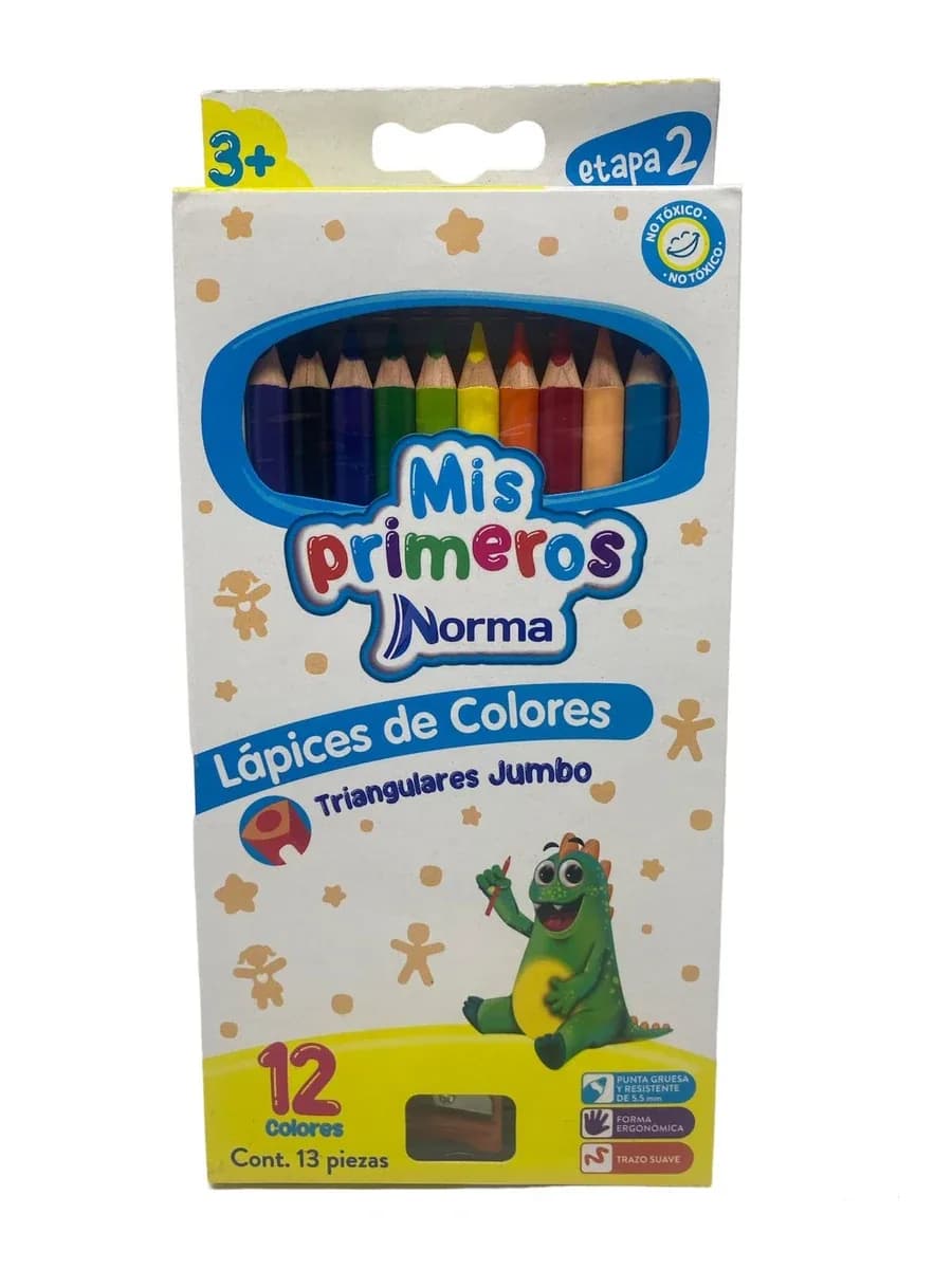 PINTURA NORMA X 12COL JUMBO GIGANTE TRIANGULAR