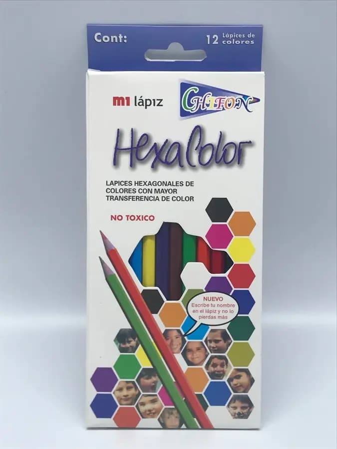 PINTURA CHIFON X 12COL HEXAGONAL