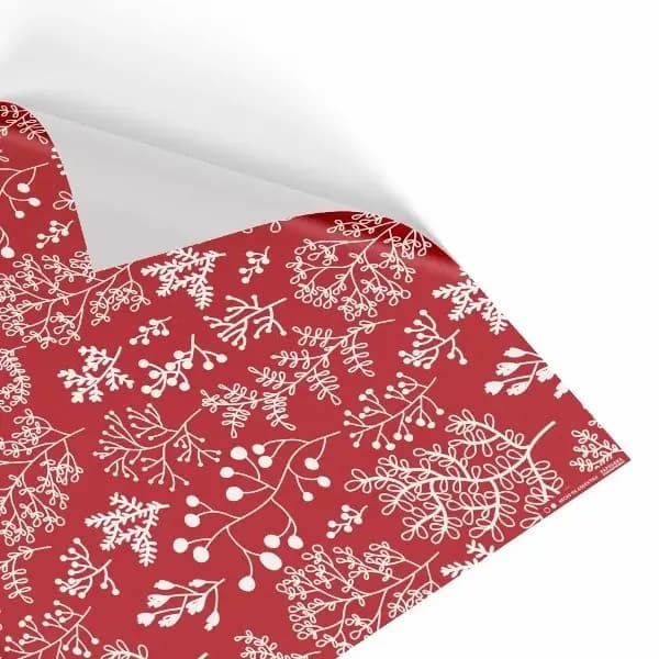 PLIEGO PAPEL APERLADO FLOREADO 110GR ROJA