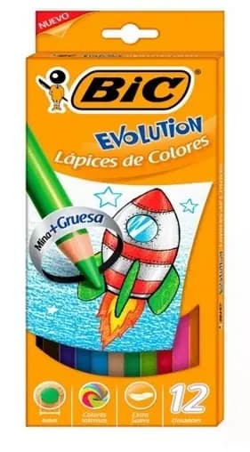 PINTURA BIC X 12COL MINA+GRUEZA 4MM