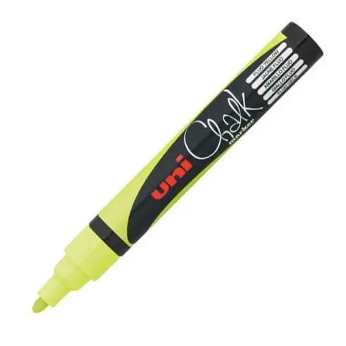 MARCADOR UNI CHAL VIDRIO AMARILLO FLUOR