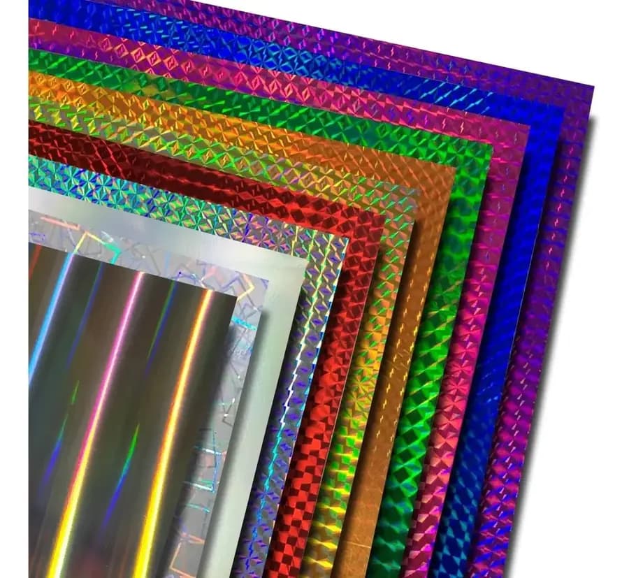 PLIEGO CART. ALUMINIO HOLOGRAFICA COLORES 89X64