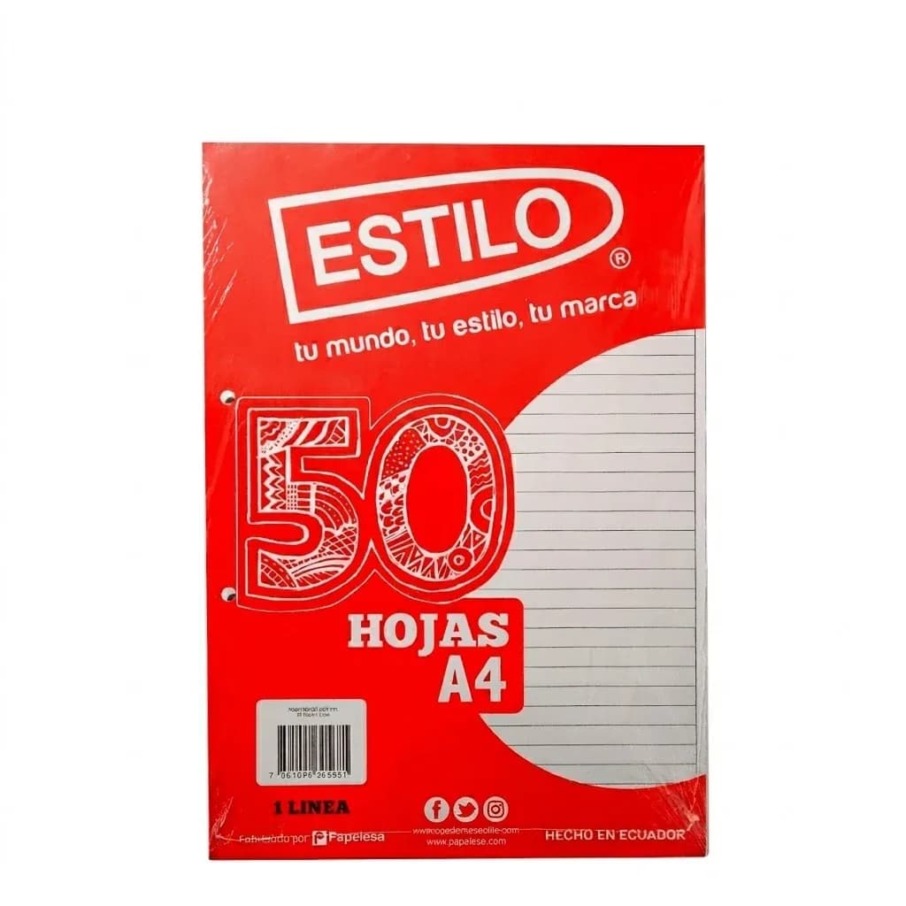 RESMA PA. PERFORADO A5 1 LINEA 5PX100H