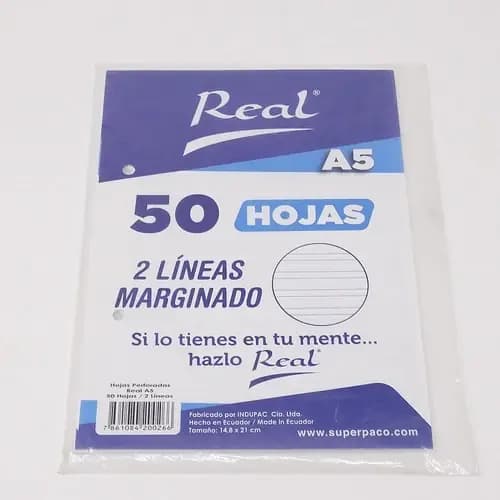FUNDA PERFORADO A5 2 LINEA 50H