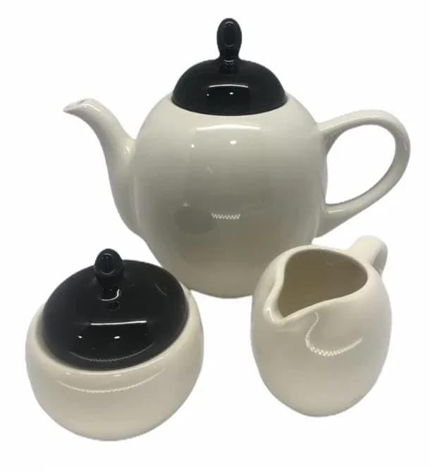 SET JARRA AZUCARERA Y CREMERA NEGRA