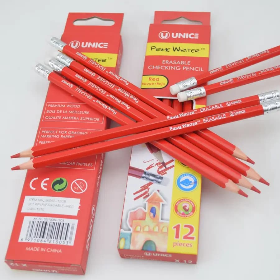 UNIDAD LAPIZ UNICE ROJO C BORRADOR